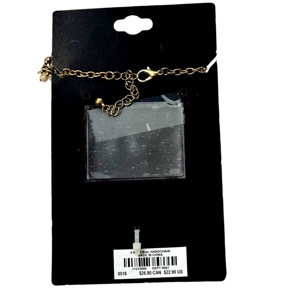 Torrid Hand Chain Blush Stone Flowers Gold Chain - Picture 7 of 8